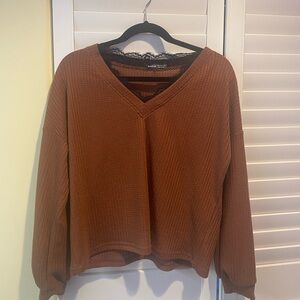 SHEIN Brown and Black Long Sleeve Tee